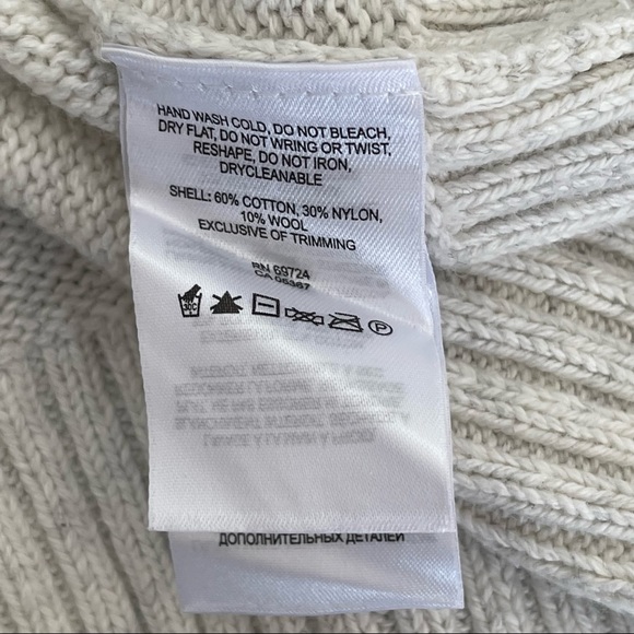 Columbia Cowl Neck Sweater With Drawstrings Oatmeal Color Size XL Fits Like L - Picture 7 of 7